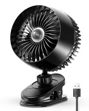 USB Clip On Fan - Ultra Quiet, 3 Speeds, 360  Adjustable - Mini Desk Fan fo