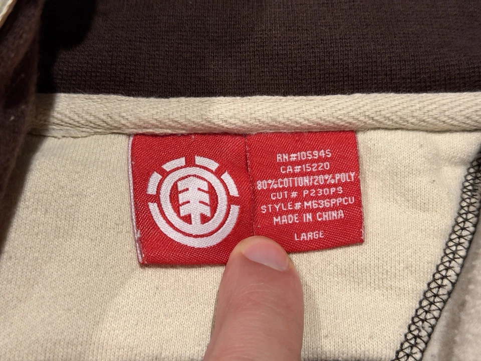 Vintage Element Y2K Skate Skateboards Hoodie Removable Hood Embroidered Mens LRG - Image 4 of 4