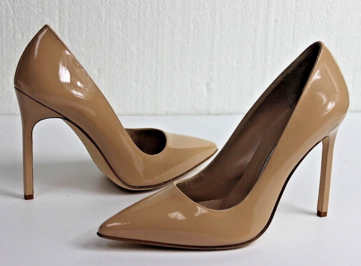 $725 NEW Manolo Blahnik BB 115 Pumps Patent Leather NUDE