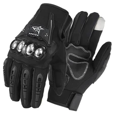 Winter Motorcycle Gloves Touchscreen Full Finger Fleece Lined Warm Riding Gloves
