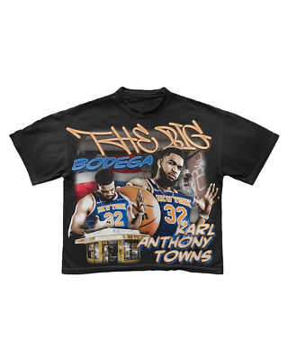 Sora8点 THE BIG BODEGA Karl-Anthony Towns NY Knicks Graphic Tee for Men
