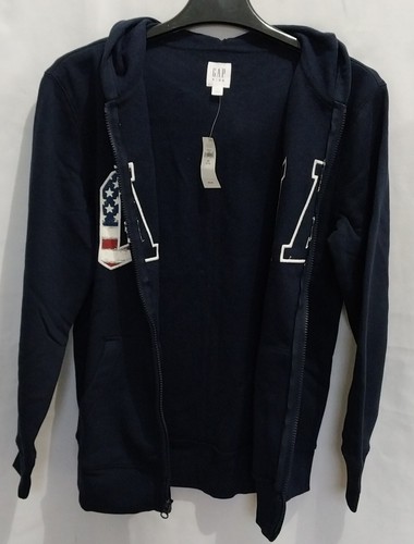 Gap Boys Kids Full Zip Logo Hoodie Size XL (12) Blue Galaxy Long Sleeve ~ New - Picture 4 of 6