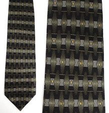 Courage 100% Silk Tie Necktie Made in USA - Black & Gray Print