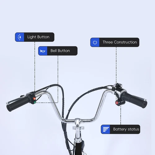 E-Tricycle Electric Tricycle for Adults 3 Wheels 7 Speed Electric Bike & Basket - Picture 7 of 23