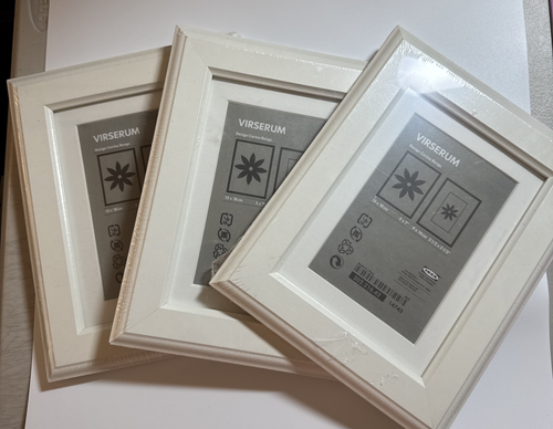 Set of 3 IKEA RIBBA 6x8 White Wood Picture Frames w/White Matting NEW ...