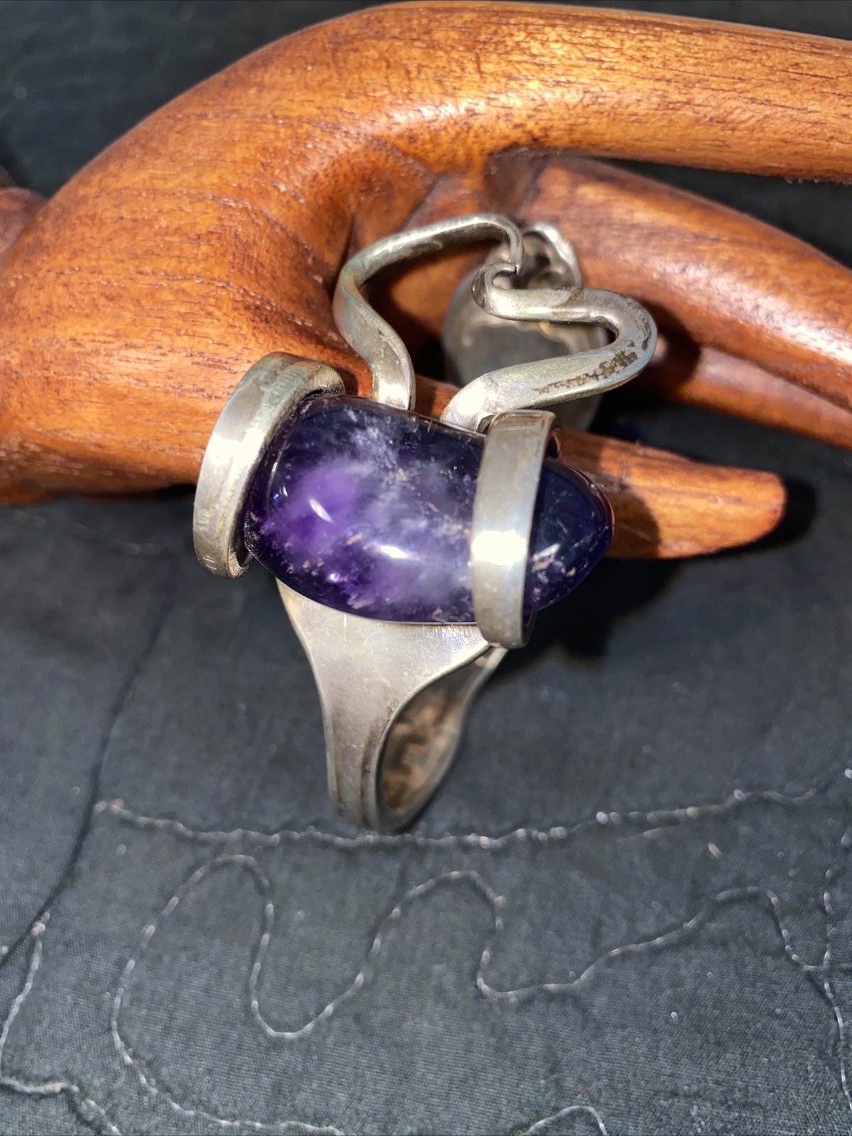 Vintage Silver-Plated Silverware Fork Bracelet LA… - image 1