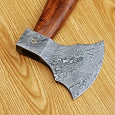 Handmade FORGED Damascus VIKING Axe Steel Hunting TOMAHAWK THROWING Bearded w/sh