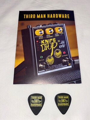Third Man Records Hardware Knife Drop Pedal Poster brochure & 2 picks Jack White