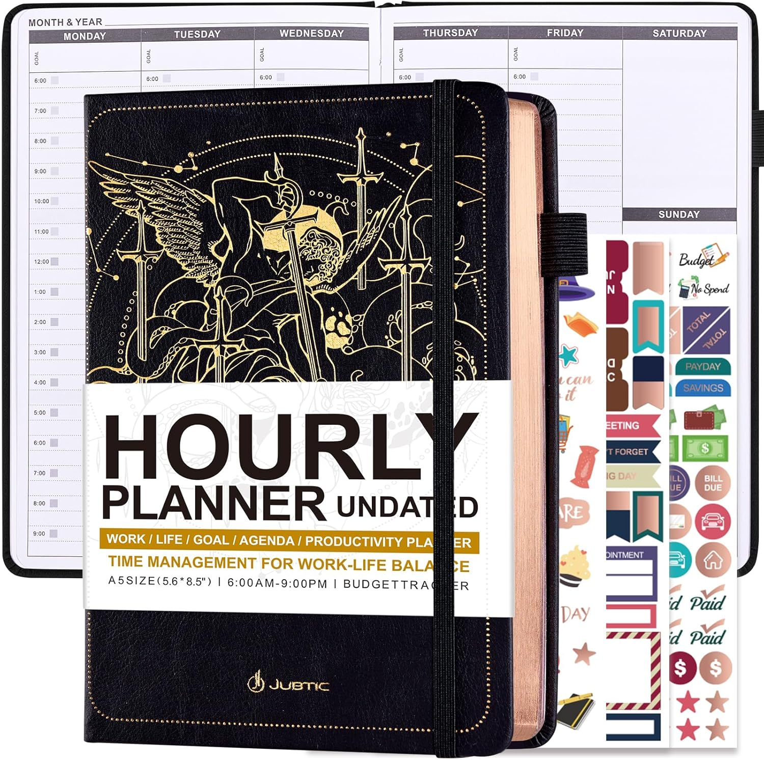 Hourly Planner Undated, Appointment Book 2025 Hourly Daily Weekly and Monthly, B
