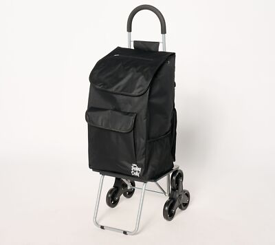 Trolley Dolly XL 3-in-1 Stair Climber Folding Cart w/ Backpack Straps in Black