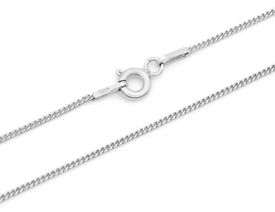 Panzerkette 925 Sterling Silber rhodiniert 1mm 36 - 60cm Silberkette Halskette - Bild 1 von 4