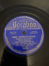 Vocalion 78RPM Dick Porter  - Poor Robinson Crusoe 3478 V+ Cozy Cole Jonah Jones