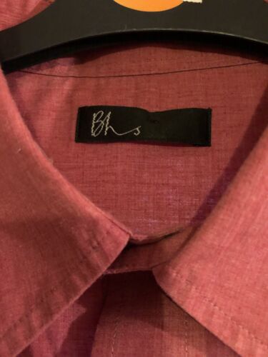 BHS Berry Coloured Man’s Short Sleeved Shirt Size L - Picture 3 of 5