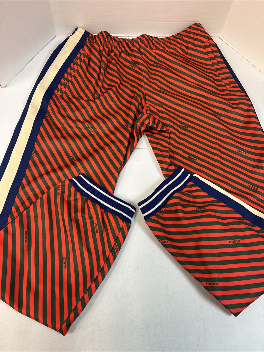 Gucci Mens Pants Red Green Stripe Size L Brand New 575776-6208 | eBay