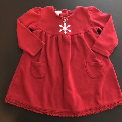 le top christmas dress Girls Dark Red Snowflake US Size 18 Months; Christmas; Holidays perfect for twirling and