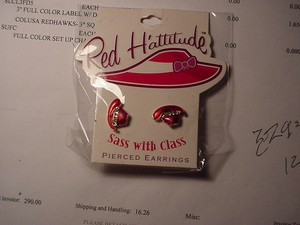 Nuevo Sombrero Rojo Rojo Hattitude Sass Con Clase 18 Kt Oro Acabado Pin 1 25x2 Pulgadas Ebay
