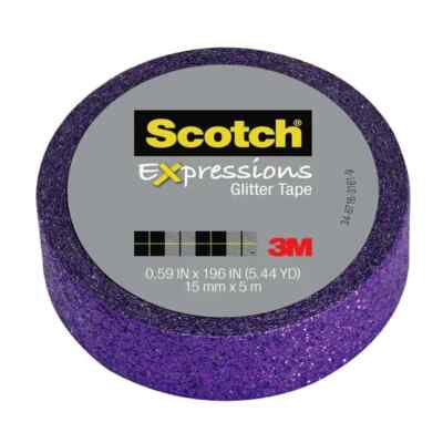 3M Expressions Glitter Tape, .59'' x 196'', Bright Violet 1 Pack