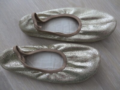 Neuwertige Mädchen Turnschläppchen gr.37 Gold Gymnastik Ballettschuhe