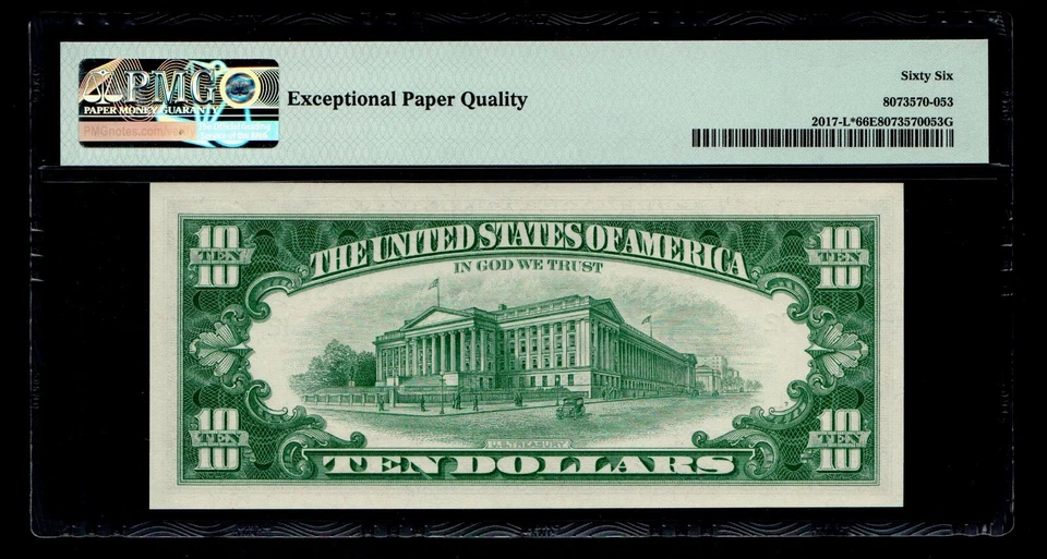 STAR 1963-A $10 Federal Reserve Note San Francisco PMG GEM UNC 66 EPQ - Image 2 of 2