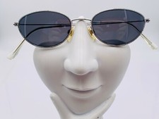 Vintage Bill Blass Gray Metal Oval Sunglasses Frames
