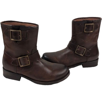 Frye Vicky Engineer Leather Boot Chocolate Brown Women's Size 5.5