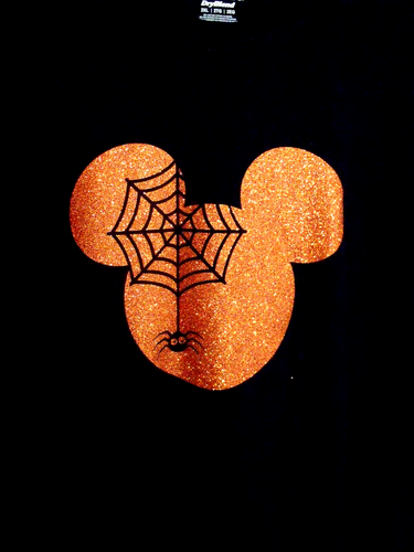 Gildan Black T Shirt Disney Halloween Mickey Mouse Women Glitter Size 2XL NWOT - Picture 3 of 8