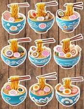 Bowl Of Ramen Die Cut Vinyl Stickers Set Scrapbooking Laptop Waterbottle