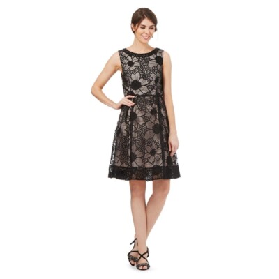 Debenhams Debüt schwarz geschichtet Abschlussballkleid Größe UK 12 UVP £120 LF7 CC 09