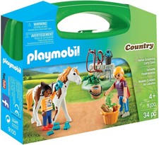 Original PLAYMOBIL® Country 9100 - Malette Grande Soin Des Chevaux