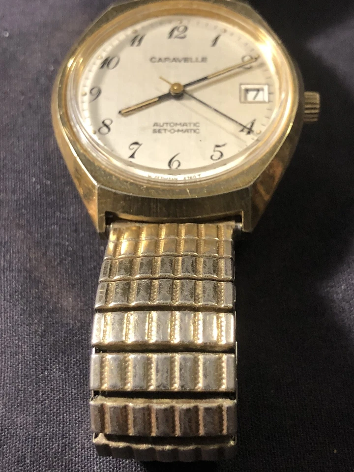 Vintage Bulova Caravelle Men’s Watch Automatic Set-O-Matic Day/Date Runs - Image 2 of 4