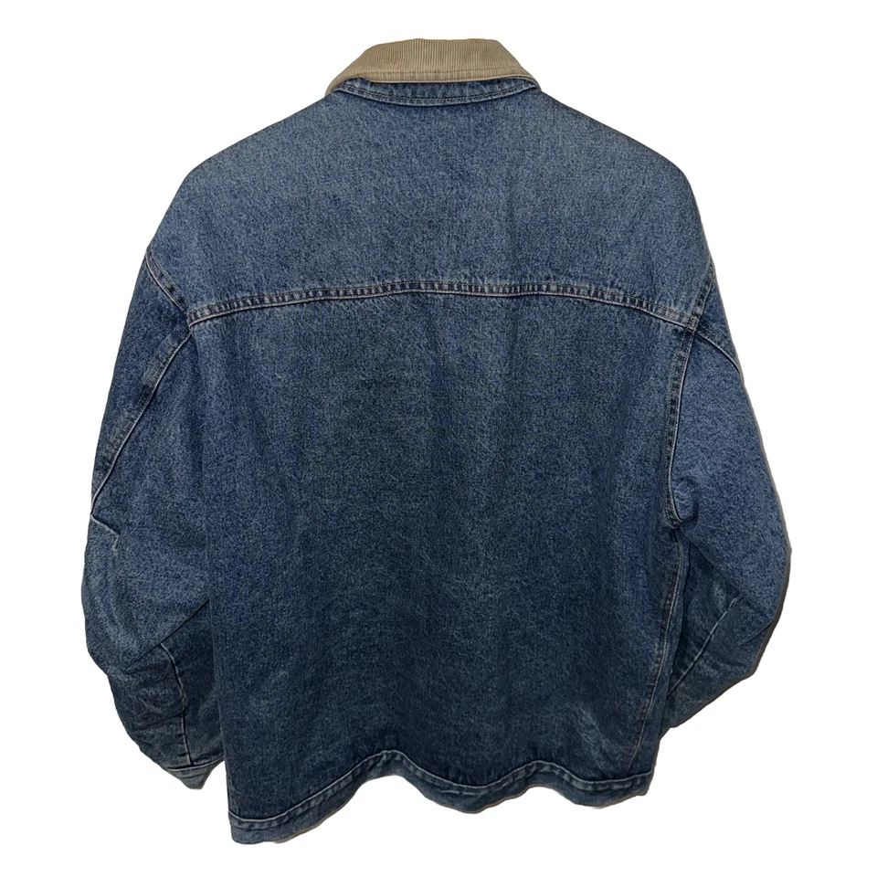 Abrigo Benetton Denim Tareas Forrado Franela Vintage Hecho en Italia Talla 48 Se Ajusta a XL Foto 2 de 4