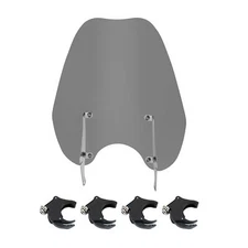 Smoke Windshield Windscreen & Bracket & 49mm Clamps Fit For Harley Dyna 06-17
