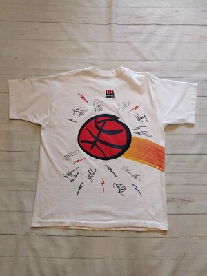 Fruit Of The Loom Vintage 90s USA Dream Team Basketball Olympics T-Shirt Size XL