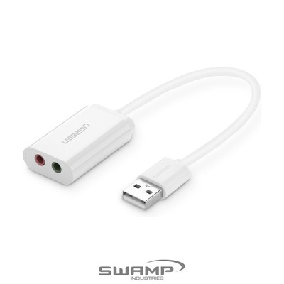 UGREEN 30143 USB 2.0 External 3.5mm Sound Card Adapter - White