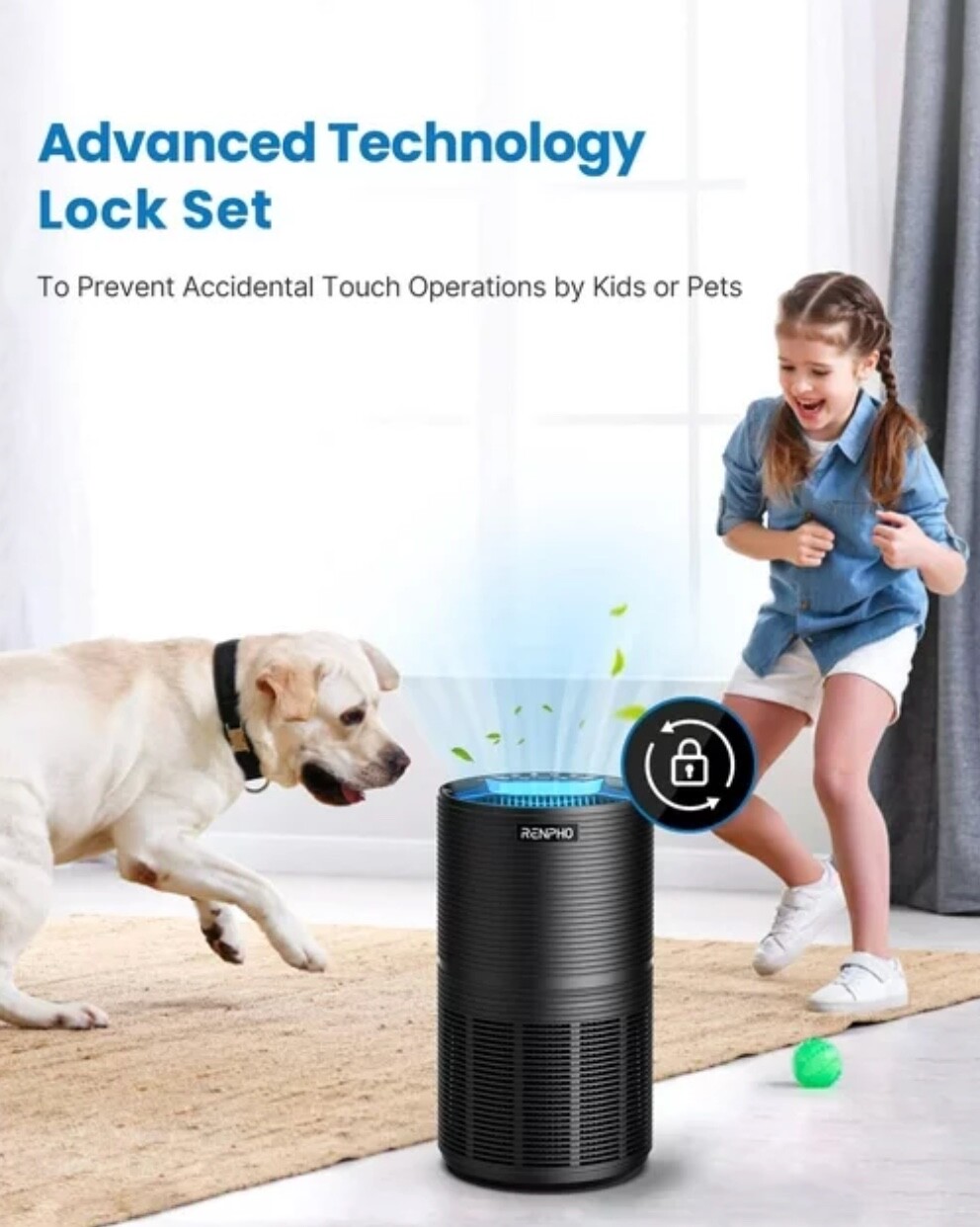 RENPHO Large Room HEPA Air Purifier H13 Filter, Pet Hair, Allergies, eBay