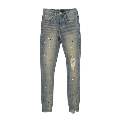 Purple Brand Slim Fit Distressed Black Denim Jeans Men's Regular