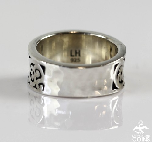 Lois Hill Sterling Silver Scroll & Caviar Bead Ring Stackable Band size 6 - Picture 4 of 6