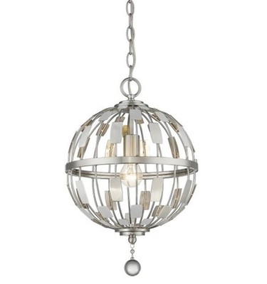 Z-Lite 430B12-BN Brushed Nickel 1-Light Pendant w/Clear Crystal Globe Shade