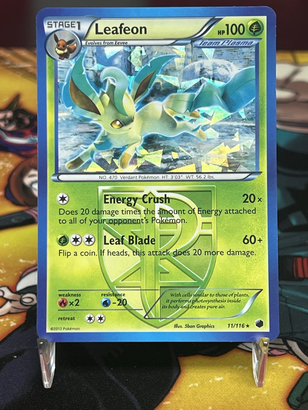 Pokemon TCG 2013 Leafeon 11/116 Team Plasma Plasma Freeze Rare Holo LP/MINT