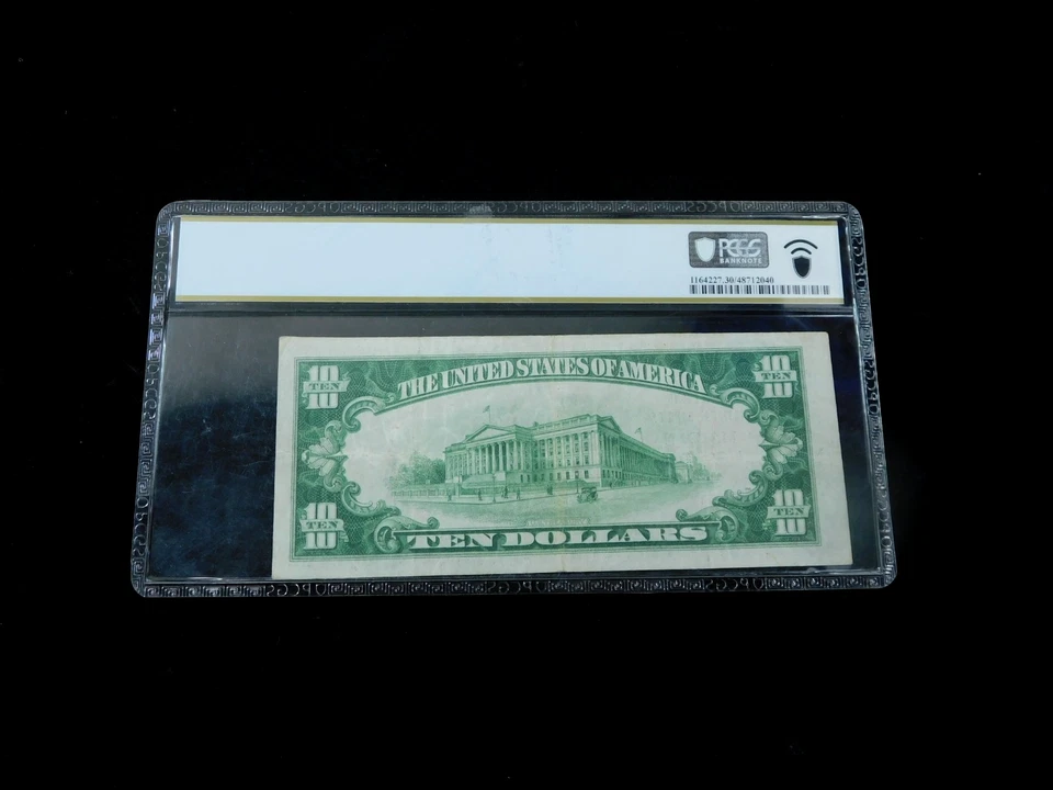 1929 $10 National Bank of Malden Massachusetts Brown Seal Note - PCGS 30 - Image 2 of 4