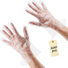 200 Pcs Paraffin Gloves for Hands Lightweight, Disposable, Transparent, Lea...