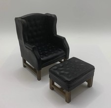 Dolls House Leather Armchair And Stool (WALT/73)