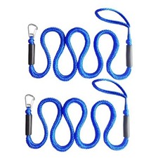 Bungee Dock Lines for Boats Single Hook Heavy-Duty Elastic Anchor 7ft Blue