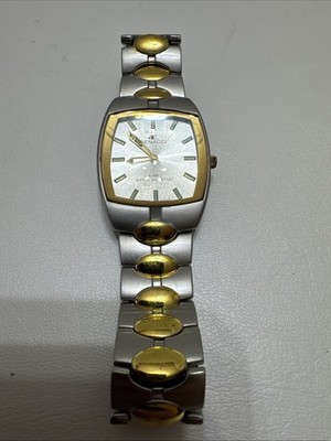 Denacci Quartz Japan Movt St Steel Two Tone Mens Large Wrist Watch Runs
