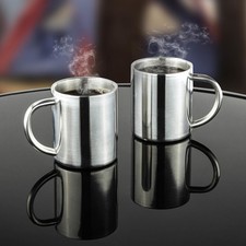 Thermobecher Edelstahl Doppelwandig Isobecher Camping Outdoor Tassen 2er Set