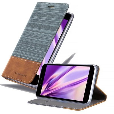 Hülle für BQ Aquaris U PLUS Schutzhülle Cover Case Tasche Etui Jeans Stoff