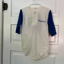 Vintage 80s Opryland Shirt Mens Medium Henley 3/4 Sleeve Made in USA