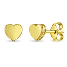 14k Gold Graceful Heart Kids / Preteen / Teen Earrings