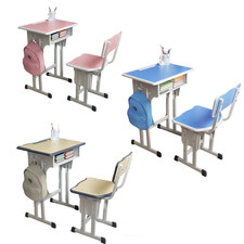 3-18 Years Kids Desk and Chair Set with Metal Hook Storage Drawer for Kids Study