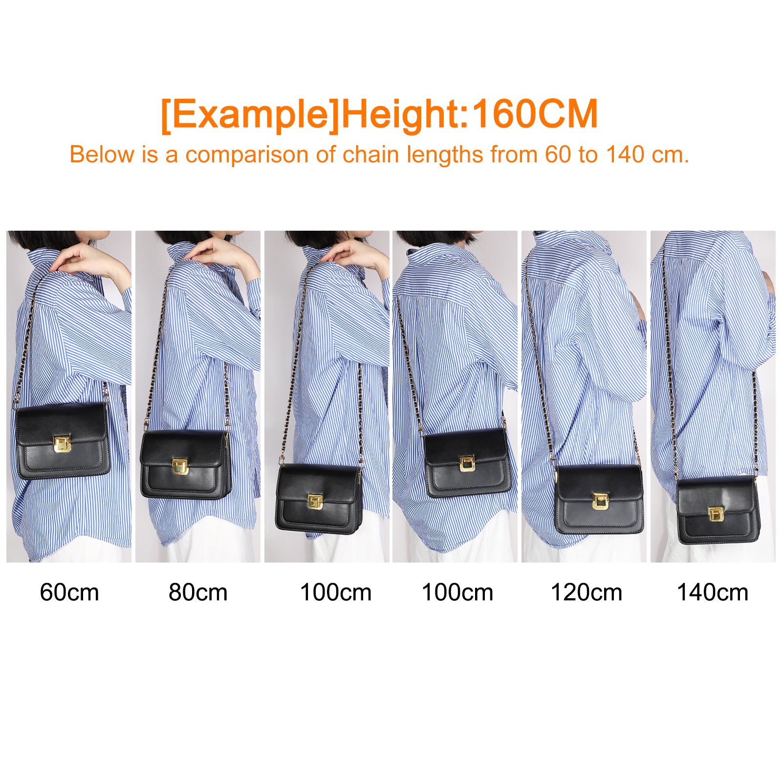 Purse Strap, 39" Leather for Shoulder and Cross Body Strap (Khaki, Silver)